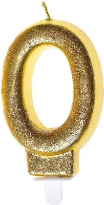 Immagine prodotto di Candela di compleanno con glitter dorati - GoParty