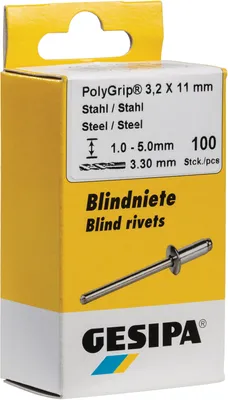 Produktbild von Blindniet PolyGrip® Nietschaft dxl 3,2x8,0mm Stahl/Stahl 100 St.GESIPA