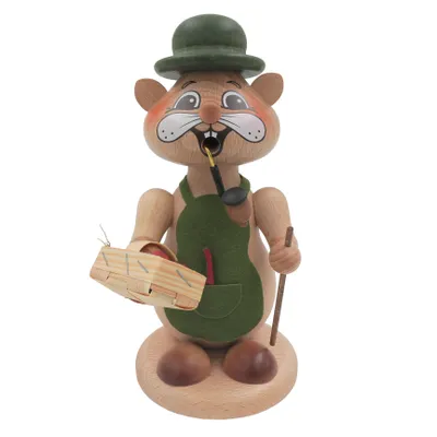 Obrázek produktu pro Kuhnert - Pravý krušnohorský křeček kouřící muž, figurka, muž 20 cm - Houbař