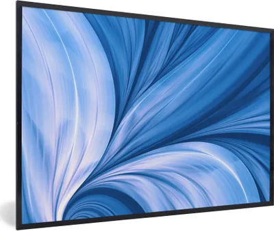 Produktbild von MuchoWow® Gerahmtes Poster Blau - Abstrakt - Design 90x60 cm - Poster mit Schwarzem Bilderrahmen Wandposter Rahmen Foto Bilder - Fotorahmen - Foto-Plakat