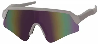 Produktbild von Shield Sonnenbrille Uni – Sportliche Visor Sonnenbrille mit großem Glas Lila-Weiß