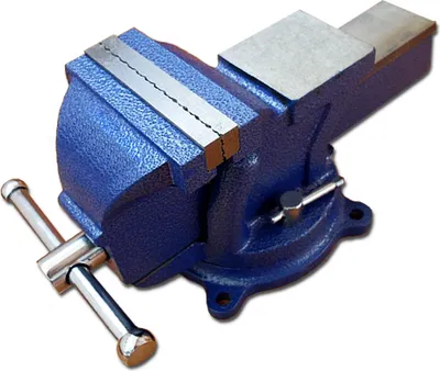 Produktbild von 125 mm Schraubstock Amboss f. Werkbank drehbar Werkbankschraubstock 360° Blau