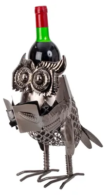 Produktbild von Mel-O-Design Flaschenhalter 6542 Eule Metall Weinflaschenhalter Deko Flaschenständer
