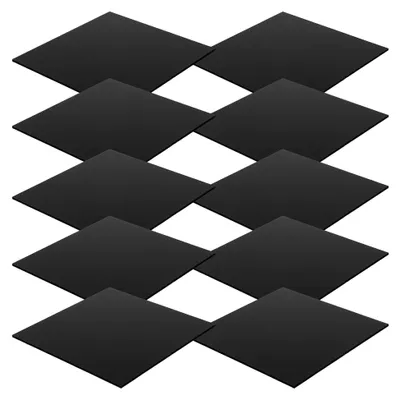 Produktbild von Schwarze Acrylglasplatten, 10 Stück, 2 mm Dicke, 100 x 100 mm für Bastel- und Kunstprojekte im Innenbereich