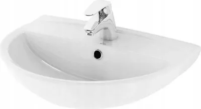 Zdjęcie produktu dla Umywalka wisząca ceramiczna 50x38,4cm półokrągła do łazienki