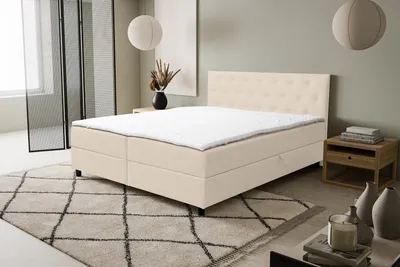 Image de VENASI COCO Lit boxspring 180x200 avec 2 tiroirs de lit H2/H3 Matelas BEIGE Cosmic 10