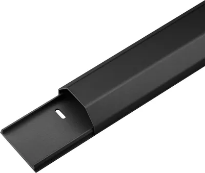 Produktbild von Goobay 90724 Halbrunder Aluminium-Kabelkanal 50 mm, Länge 1,1 m, Schwarz - zum unsichtbaren Verlegen von Kabeln