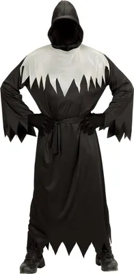 Produktbild von Schauriges Sensenmann-Kostüm für Herren Halloween schwarz-weiss S