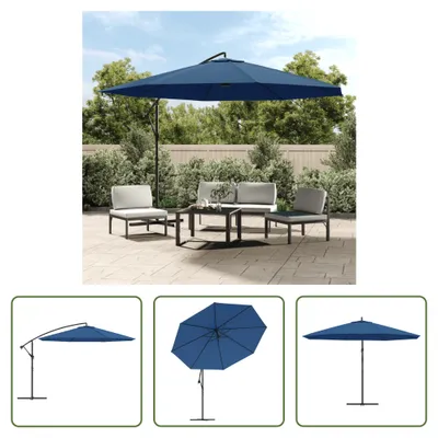 Obrázek produktu pro The Living Store Světelný deštník s hliníkovou tyčí 350 cm modrý