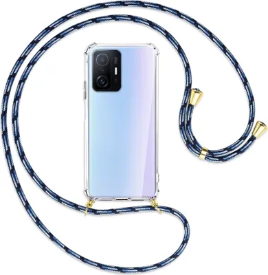 Produktbild von Handykette Backcover-Schutzhülle mit Band (Metall goldfarben) für Xiaomi Mi 11T - Blautöne