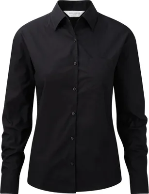 Produktbild von Russell Collection - Hemd für Damen Langärmlig RW9733 (48 DE) (Schwarz)