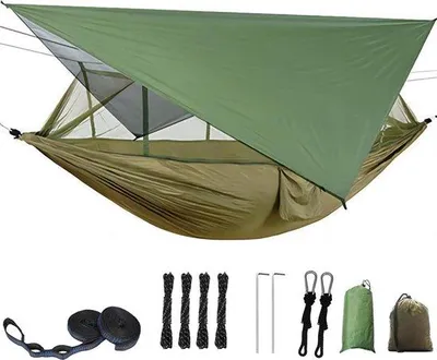 Produktbild von Famanu Campinghangmat mit Mückennetz und Tarp - Outdoor-Aktivitäten mit Zubehör