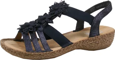 Produktbild von Rieker 65858-14 Schuhe Damen Sandaletten Sandalen , Größe:37 EU, Farbe:Blau