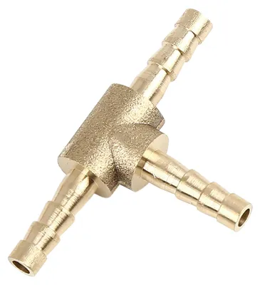 Barb Slangaansluitung 3-Wege T-Stück 4 mm Messing