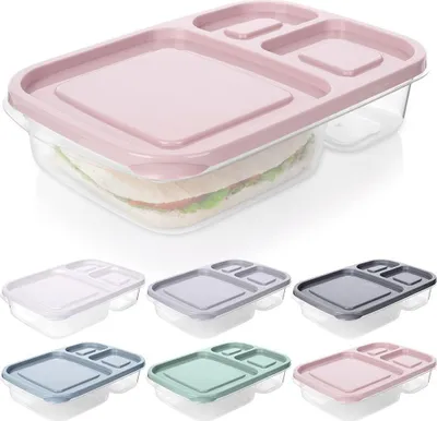 Produktbild von ORION Lebensmittelbehälter Lunchbox Brotdose mit 3 Fächern 1,15l