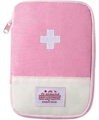 Immagine prodotto di Kit di pronto soccorso, piccolo e portatile, rosa, 15 x 10,5 cm