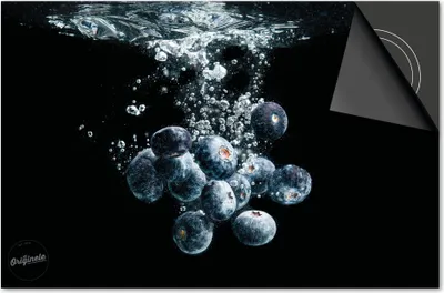 Produktbild von Induktionsschutz 59x52 - abdeckplatte Induktion matt- Dietrix Kochfeldschutz- DELUXE - Splash - Blaubeeren