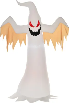Produktbild von Halloween aufblasbares Gespenst 2,4 m Dekoration mit LEDs IP44 Selbstaufblasender Polyester Weiß + Rot 150 x 80 x 240 cm