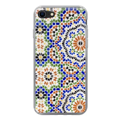 Produktbild von MuchoWow® Handyhülle Schutzhülle Hülle für iPhone 7 Ein Mosaikdetail mit vielen verschiedenen Formen Silikon Softcase Handy Hülle - Kartenhalter