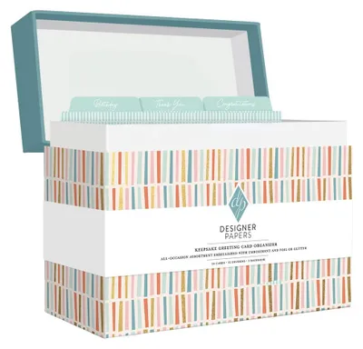 Image de Lot de 24 cartes de vœux, avec enveloppes et boîte de rangement, de couleurs variées, pour les fêtes