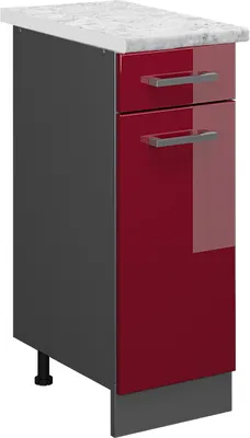 Immagine prodotto di Mobiletto base per cucina Vicco R-Line Rosso lucido 30 cm PL Marmo, Model 46842