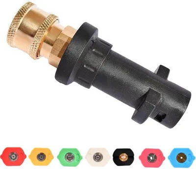 Immagine prodotto di Adattatore per ugelli ad alta pressione per autolavaggi, 7 colori, raccordo rapido da 1/4 di pollice, adattatore per pistola a getto d'acqua