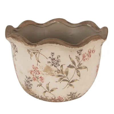 Image de Clayre & Eef Pot de fleurs Ø 17x11 cm Beige Rose Céramique