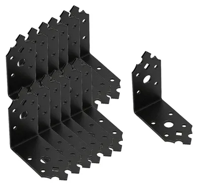 Productafbeelding van KOTARBAU® Set van 25 hoekverbinders, 80 x 80 x 40 mm, stoelhoek, meubelhoek, gathoek, bouwhoek, houten connector, balkhoek, verbinding, poedercoating, zwart