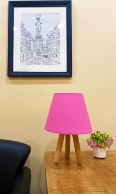 Produktbild von Opviq, 203- 203FLH, Rosa, Schreibtischlampen, Holzfuß