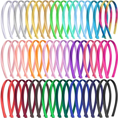 Immagine prodotto di SolidKeus - Set di 50 elastici per capelli in raso, disponibili in 25 colori, per donne e ragazze