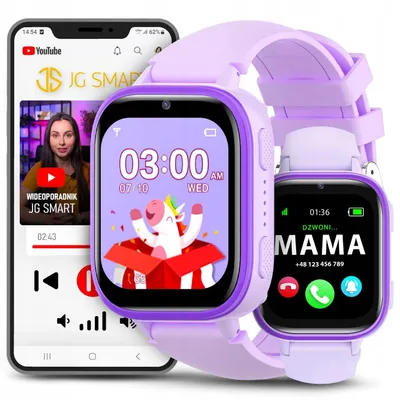 Produktbild von Kinder-Smartwatch mit Telefon und SIM, Spiele, Lernen, Kamera, polnisches Menü