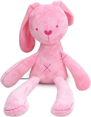 Image de Peluche lapin de 45 cm avec des oreilles douces - Cadeau rose pour enfants