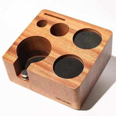 Produktbild von Espresso-Tamper-Station 58mm Walnuss Holz für Barista
