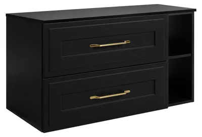 Immagine prodotto di Set di mobili da bagno, nero, 100 (80 + 20) x 46 x 58 cm, 3 colori di maniglie tra cui scegliere