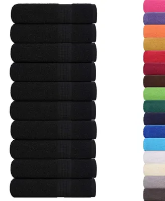 Image de vidaXL Serviettes de bain FROGN, lot de 10, noir, 100 x 150 cm, 360 g/m²