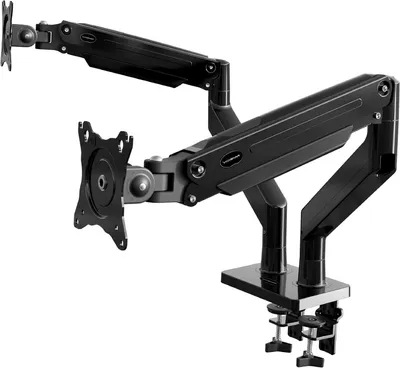 Zdjęcie produktu dla Ramię monitora - Uchwyt do monitora - Ergonomiczna praca - Regulacja sprężyną gazową - Dla monitorów 24-35 cali - Czarny