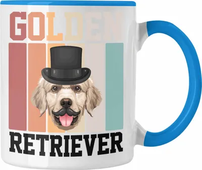 Produktbild von Trendation - Golden Retriever Besitzer Tasse Geschenk Lustiger Spruch Geschenkidee Retro Vinatge Golden Retriever (Blau)