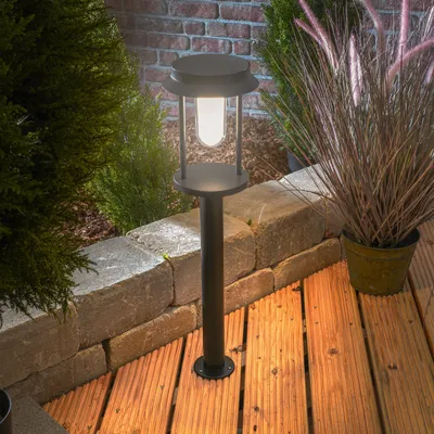 Produktbild von esotec Solar Pollerleuchte Svenja 73cm schwarz EDELSTAHL METALL outdoor 102930