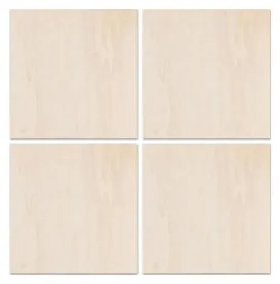 4 Lindenholzplatten 300x300x3 mm, unbehandelt, für Laserschneiden & Basteln