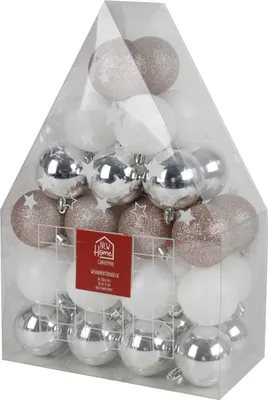 Image de Boules d'arbre de Noël, set de 36 boules de 6 cm, décoration d'arbre de Noël