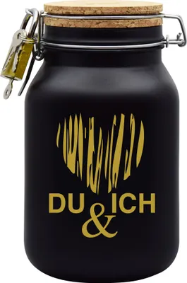 Produktbild von Spardose Geld Geschenk Ideen Du & Ich Schwarz Größe XL 2 Liter