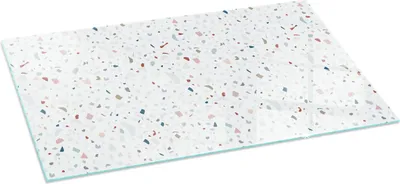 Produktbild von Glasbodenplatte für 100x50 cm – Kaminofen – Kaminplatte Glas – Schutzglas – Funkenschutzplatte –Glasbodenplatte Feuerfeste – Hitzeschutzplatte – Bodenschutz aus Glas – Muster mit kleinen Formen