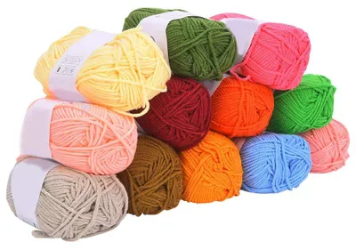Häkelgarn-Set, 12 Rollen Milchbaumwollgarn, 50 g, bunt