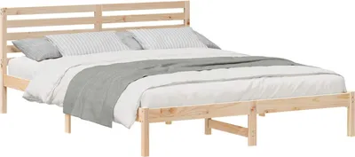 Obrázek produktu pro vidaXL Rám postele s čelem hnědý 160 x 220 cm masivní borovicové dřevo