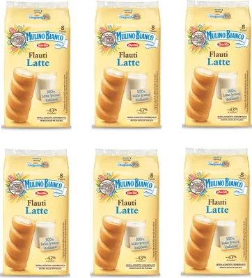 Produktbild von 6x Mulino Bianco Kuchen mit Latte Milch Flauti 8x 35g kekse riegel milk snack