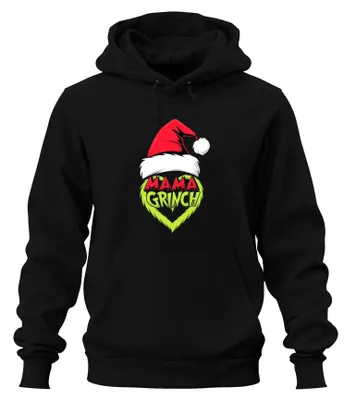 Produktbild von Mama Grinch Weihnachten Weihnachtsmütze Grinch Herz Hoodie Kapuzenpullover, Schwarz, XL