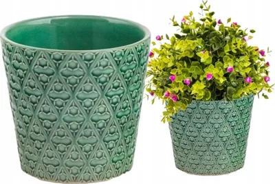 Immagine prodotto di Fioriera decorativa in Vetroceramica verde 13,5 x 13 cm