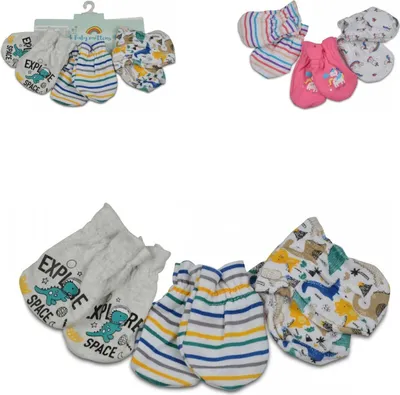 Produktbild von Cangaroo Baby-Fäustlinge Kay 3er Set, aus 100% Baumwolle, Erstlingshandschuhe blau