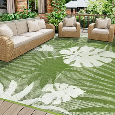 Zdjęcie produktu dla Dywan zewnętrzny do patio, 180 x 270 cm - Odwracalna mata kempingowa do użytku na zewnątrz