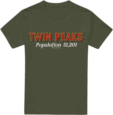 Obrázok produktu pre Twin Peaks - Tričko "Population" pre mužov TV7175 (M) (Military Green)